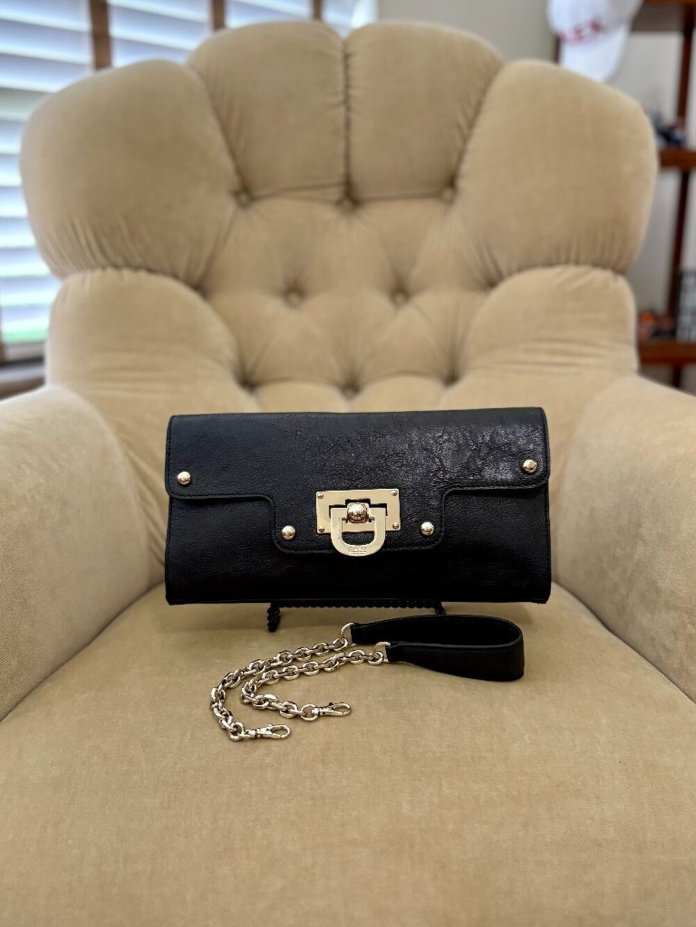 Auth. DKNY Iconic Town & Country Convertible Shoulder Clutch Bag